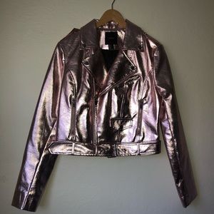 Metallic Pink Moto Jacket